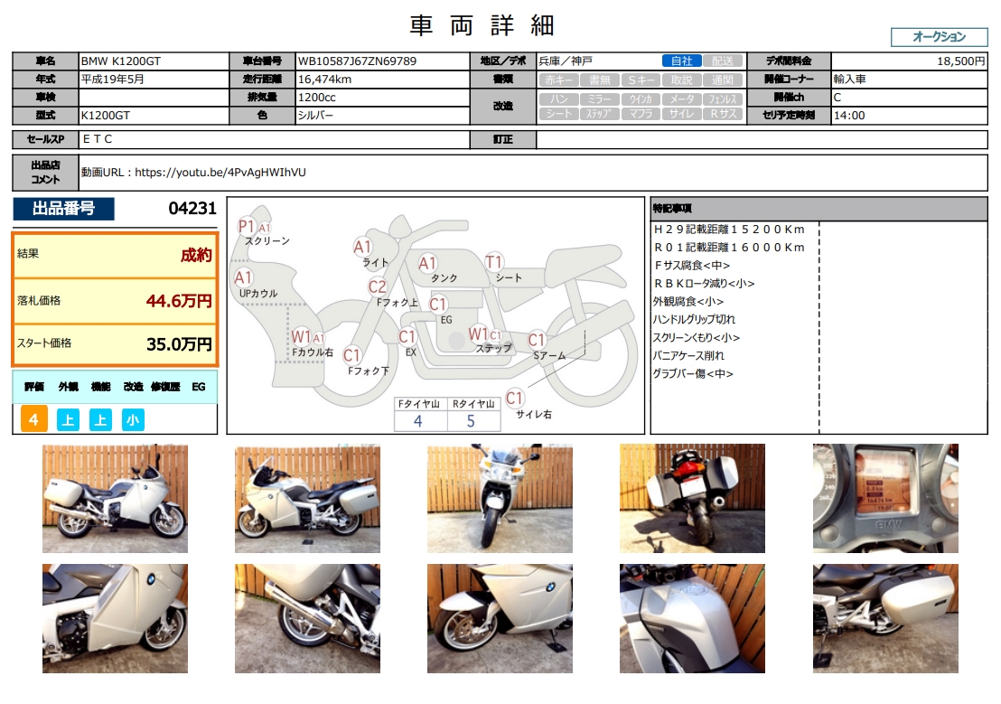 Продажа BMW K1200GT (БМВ МОТОЦИКЛ) - МАЛЕНЬКАЯ ЯПОНИЯ